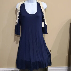 NWT Hot Kiss Navy Blue Girls Dress Sz.L